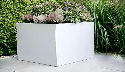 Bloembak vlak - 90x90x60 cm Wit