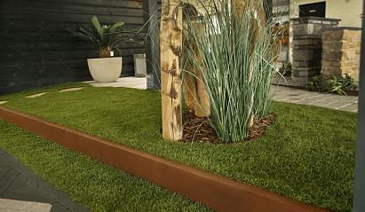 U-profiel ongelijkzijdig opsluitband 5 cm - 220x5.4x20.1/5.07 cm Corten