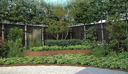 Borderpaneel Flex 42 cm + toebehoren - 220x42x3.5 cm (LxHxB) Corten