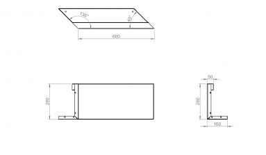Parallel paneel-L (E) 60x28 cm