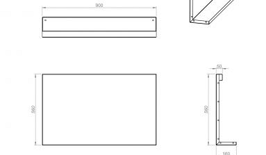 Recht Paneel (A) 90x56 cm