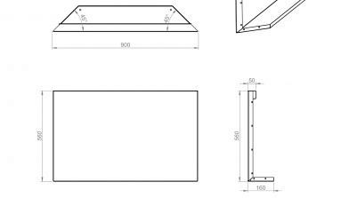 Kopschot paneel (D) 90x56 cm