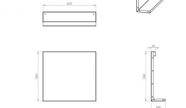 Recht Paneel (A) 60x56 cm