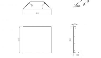 Kopschot paneel (D) 60x56 cm