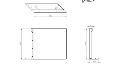 Parallel paneel-L (E) 60x56 cm