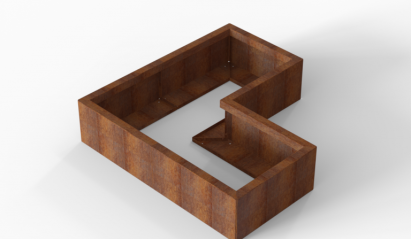 Plantenbak Module+ Corten 120x120x28 cm (60cm diep)