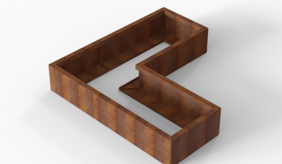 Plantenbak Module+ Corten 150x150x28 cm (60cm diep)