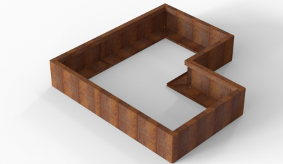 Bloembak Module+ L-vorm 90x150x150x28 cm