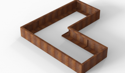 Plantenbak Module+ Corten 210x210x28 cm (90cm diep)