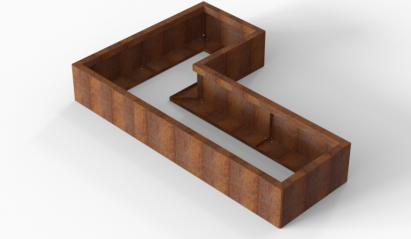 Plantenbak Module+ Corten 180x120x28 cm (60cm diep)