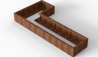 Bloembak Module+ L-vorm 60x120x240x28 cm