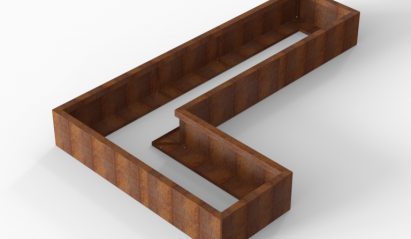 Bloembak Module+ L-vorm 60x240x150x28 cm
