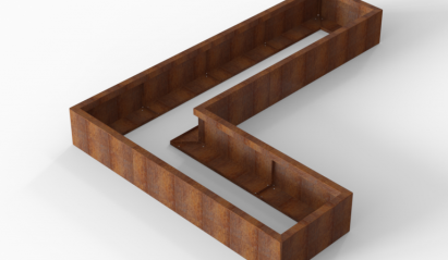 Bloembak Module+ L-vorm 60x240x180x28 cm
