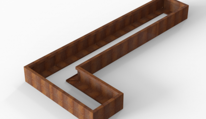 Plantenbak Module+ Corten 330x150x28 cm (60cm diep)