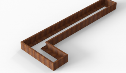 Plantenbak Module+ Corten 420x150x28 cm (60cm diep)