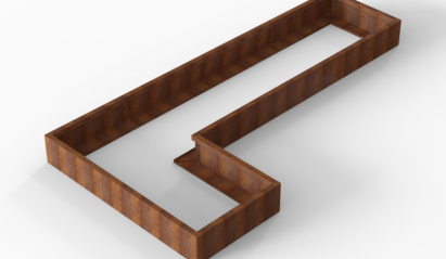 Plantenbak Module+ Corten 360x180x28 cm (90cm diep)