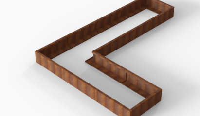 Plantenbak Module+ Corten 360x270x28 cm (90cm diep)