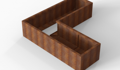 Plantenbak Module+ Corten 180x180x42 cm (60cm diep)