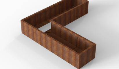 Plantenbak Module+ Corten 210x210x42 cm (60cm diep)