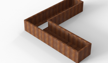 Plantenbak Module+ Corten 240x240x42 cm (60cm diep)