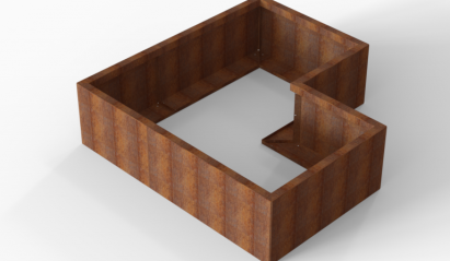 Plantenbak Module+ Corten 150x150x42 cm (90cm diep)