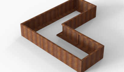 Plantenbak Module+ Corten 240x240x42 cm (90cm diep)