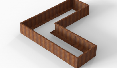 Plantenbak Module+ Corten 270x270x42 cm (90cm diep)