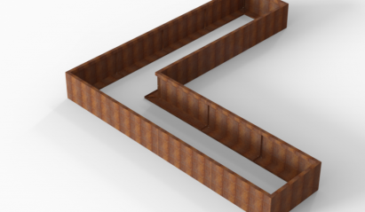 Bloembak Module+ L-vorm 90x360x360x42 cm