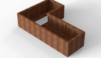 Bloembak Module+ L-vorm 60x120x180x42 cm
