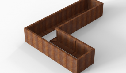 Plantenbak Module+ Corten 240x180x42 cm (60cm diep)