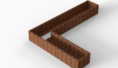 Bloembak Module+ L-vorm 60x330x240x42 cm