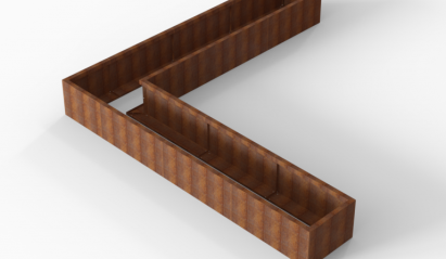 Plantenbak Module+ Corten 330x330x42 cm (60cm diep)