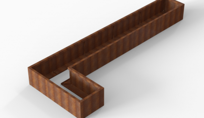 Plantenbak Module+ Corten 420x150x42 cm (60cm diep)
