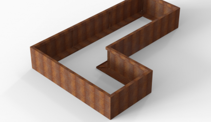 Plantenbak Module+ Corten 270x180x42 cm (90cm diep)