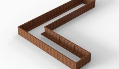 Bloembak Module+ L-vorm 90x450x360x42 cm