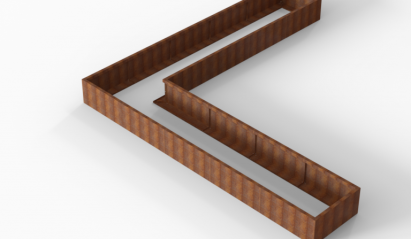 Bloembak Module+ L-vorm 90x450x450x42 cm