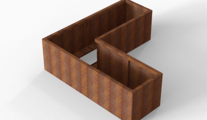 Bloembak Module+ L-vorm 60x180x180x56 cm