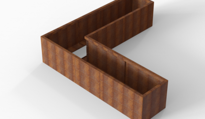 Plantenbak Module+ Corten 240x240x56 cm (60cm diep)