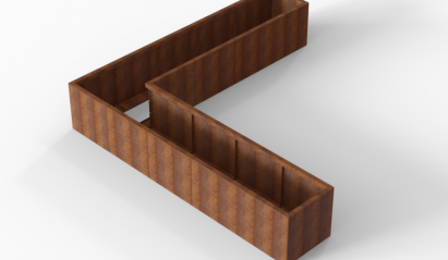 Plantenbak Module+ Corten 300x300x56 cm (60cm diep)