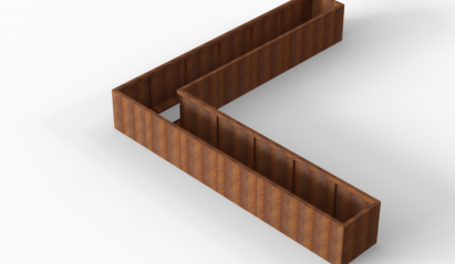 Plantenbak Module+ Corten 360x360x56 cm (60cm diep)