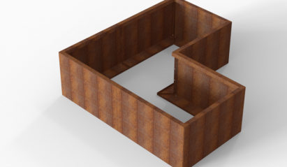 Plantenbak Module+ Corten 180x180x56 cm (90cm diep)