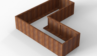 Plantenbak Module+ Corten 240x240x56 cm (90cm diep)