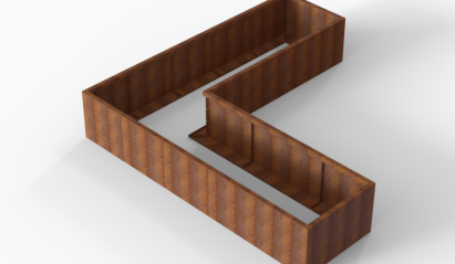 Plantenbak Module+ Corten 300x300x56 cm (90cm diep)