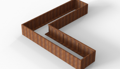 Plantenbak Module+ Corten 360x360x56 cm (90cm diep)