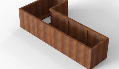 Plantenbak Module+ Corten 240x120x56 cm (60cm diep)