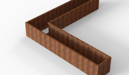 Bloembak Module+ L-vorm 60x330x330x56 cm