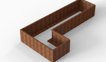 Bloembak Module+ L-vorm 90x360x180x56 cm