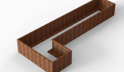 Plantenbak Module+ Corten 450x180x56 cm (90cm diep)