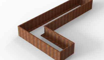 Bloembak Module+ L-vorm 90x450x270x56 cm