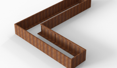 Bloembak Module+ L-vorm 90x450x360x56 cm